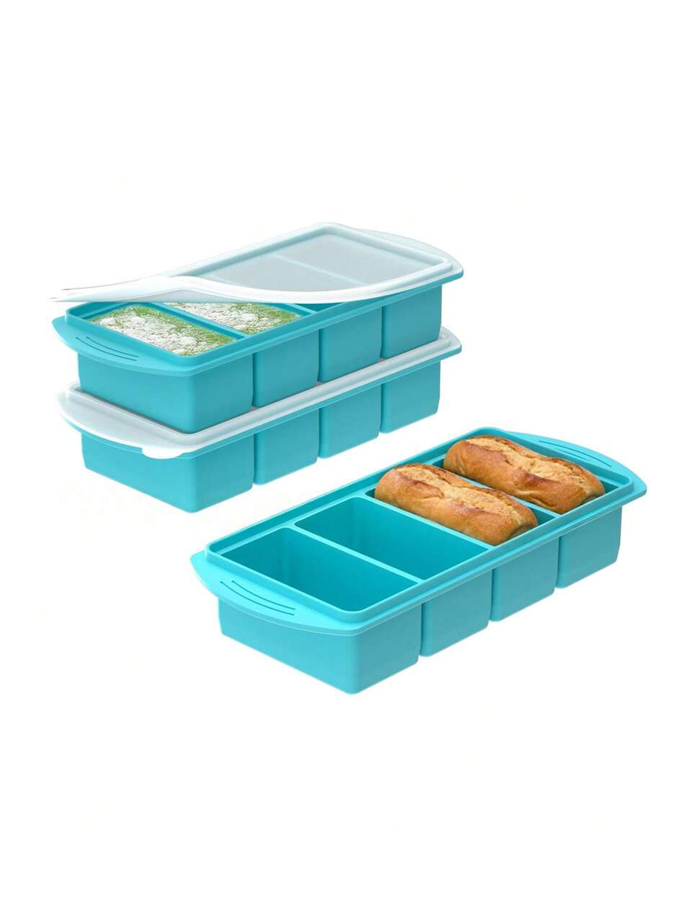 Meal Prep Frozen - 1 Silicone Ice Tray with Lid