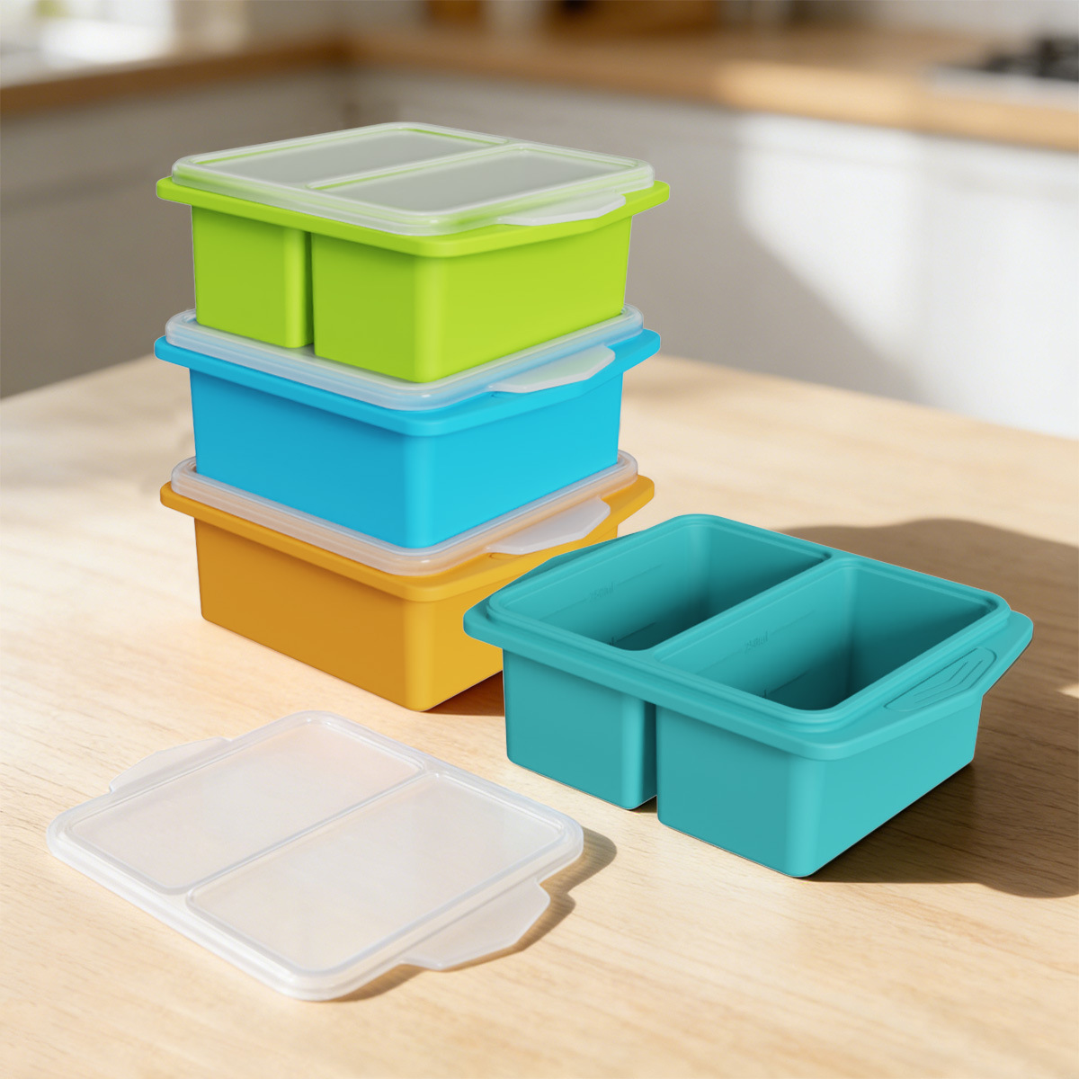 Meal Prep Frozen - Silicone Freezer Trays with Lids Silicone