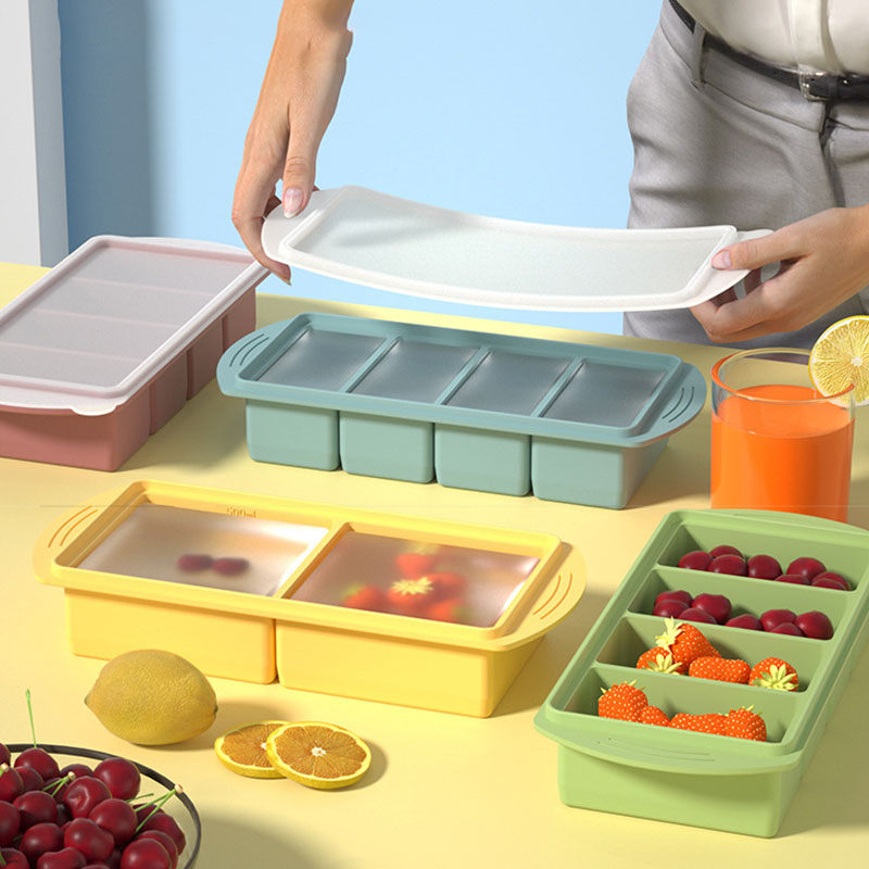 Meal Prep Frozen - Silicone Freezer Tray With Lid Soup