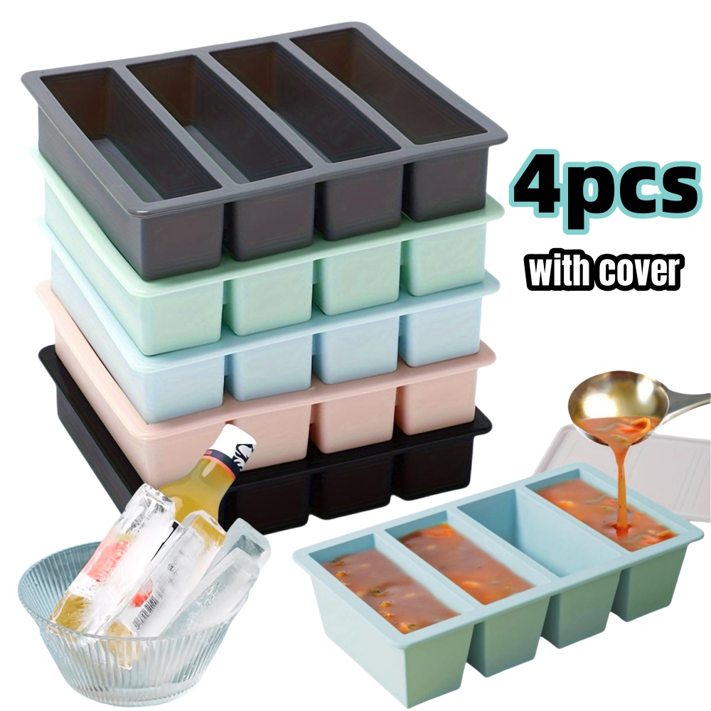 Meal Prep Frozen - 1/4pcs Large Rectangular Ice Cube Mold