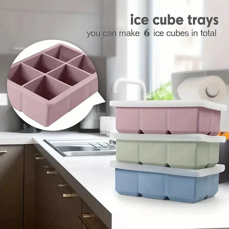 6-Cube Ice Tray Mold Giant Lar - огляд і ціна Meal Prep Frozen