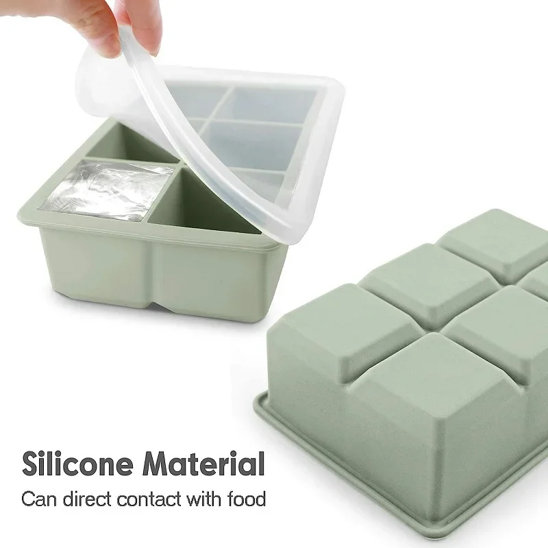 6-Cube Ice Tray Mold Giant Lar - огляд і ціна Meal Prep Frozen
