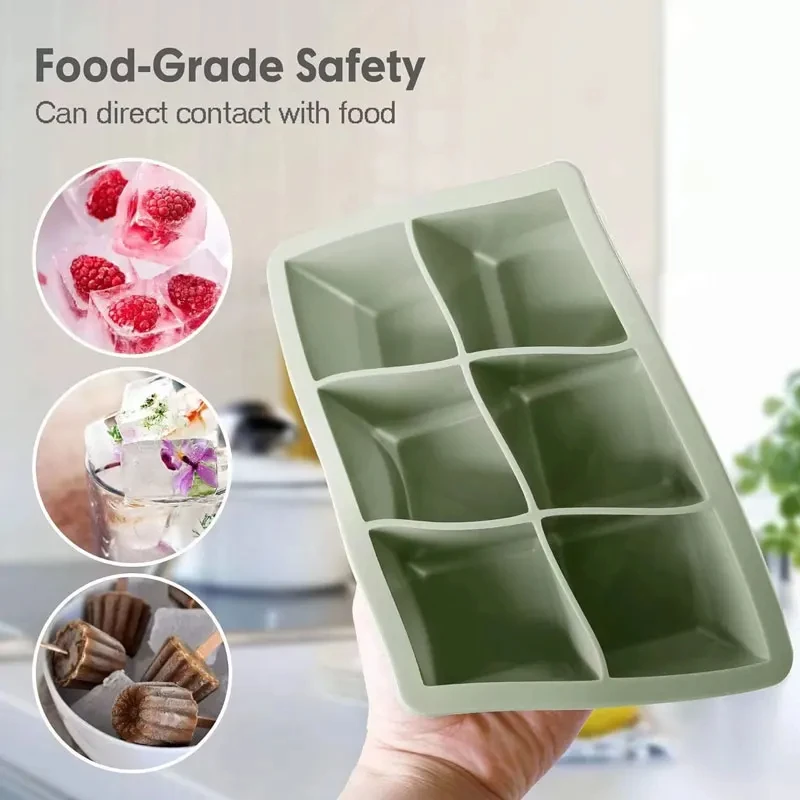 6-Cube Ice Tray Mold Giant Lar - огляд і ціна Meal Prep Frozen