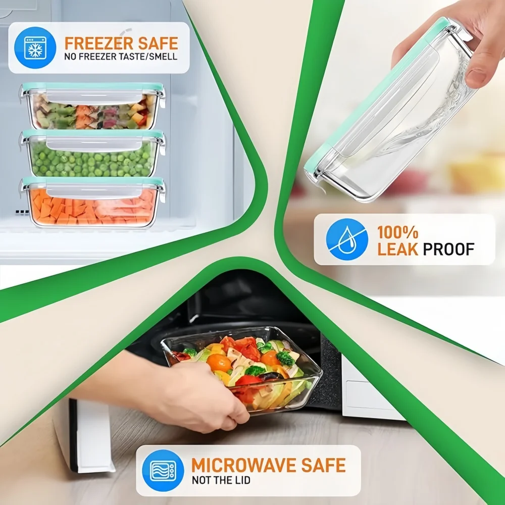 BPA-Free Glass Lunch Box Recta - огляд і ціна Meal Prep Burrito