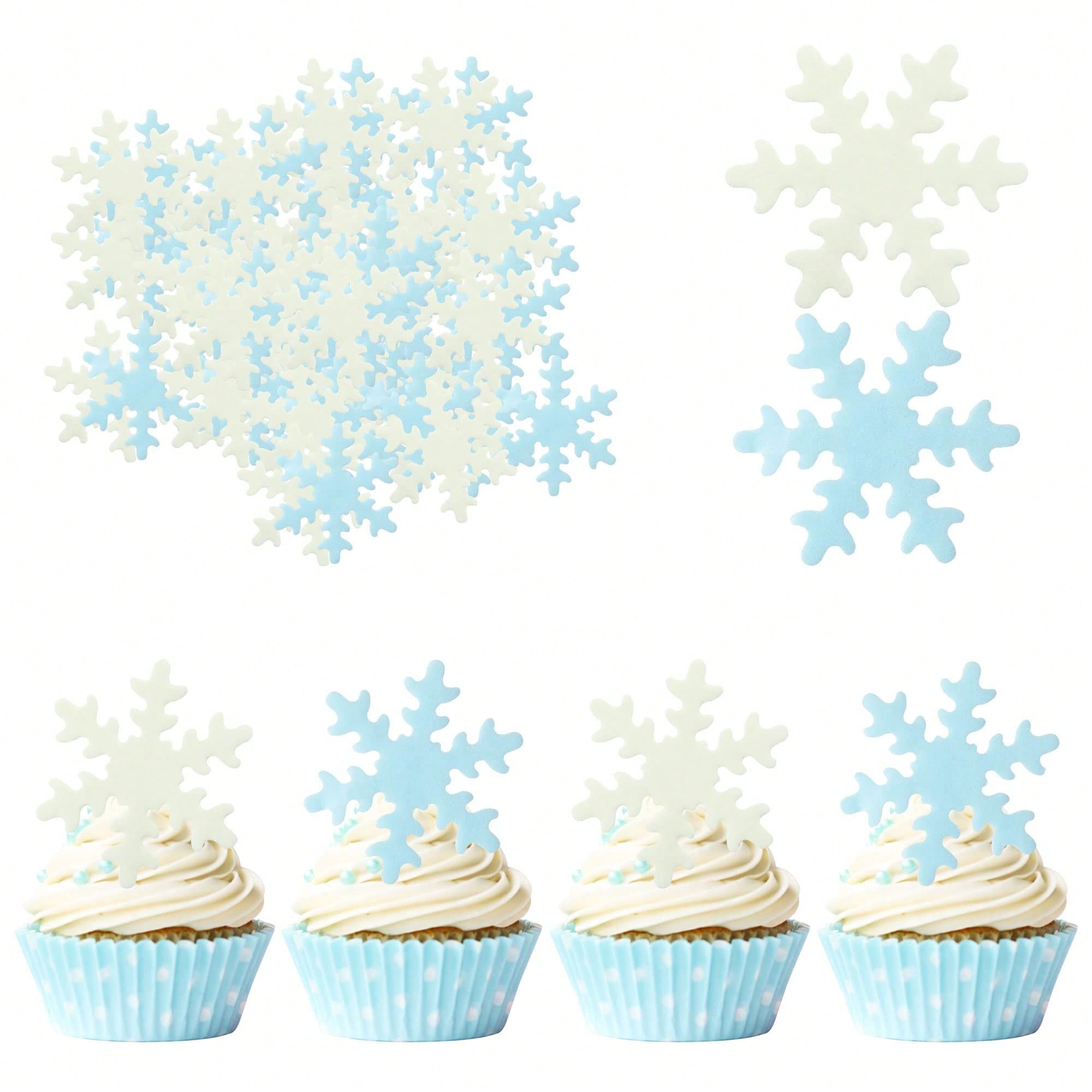 50Pcs Blue White Cupcake Toppe - огляд і ціна Meal Prep Frozen