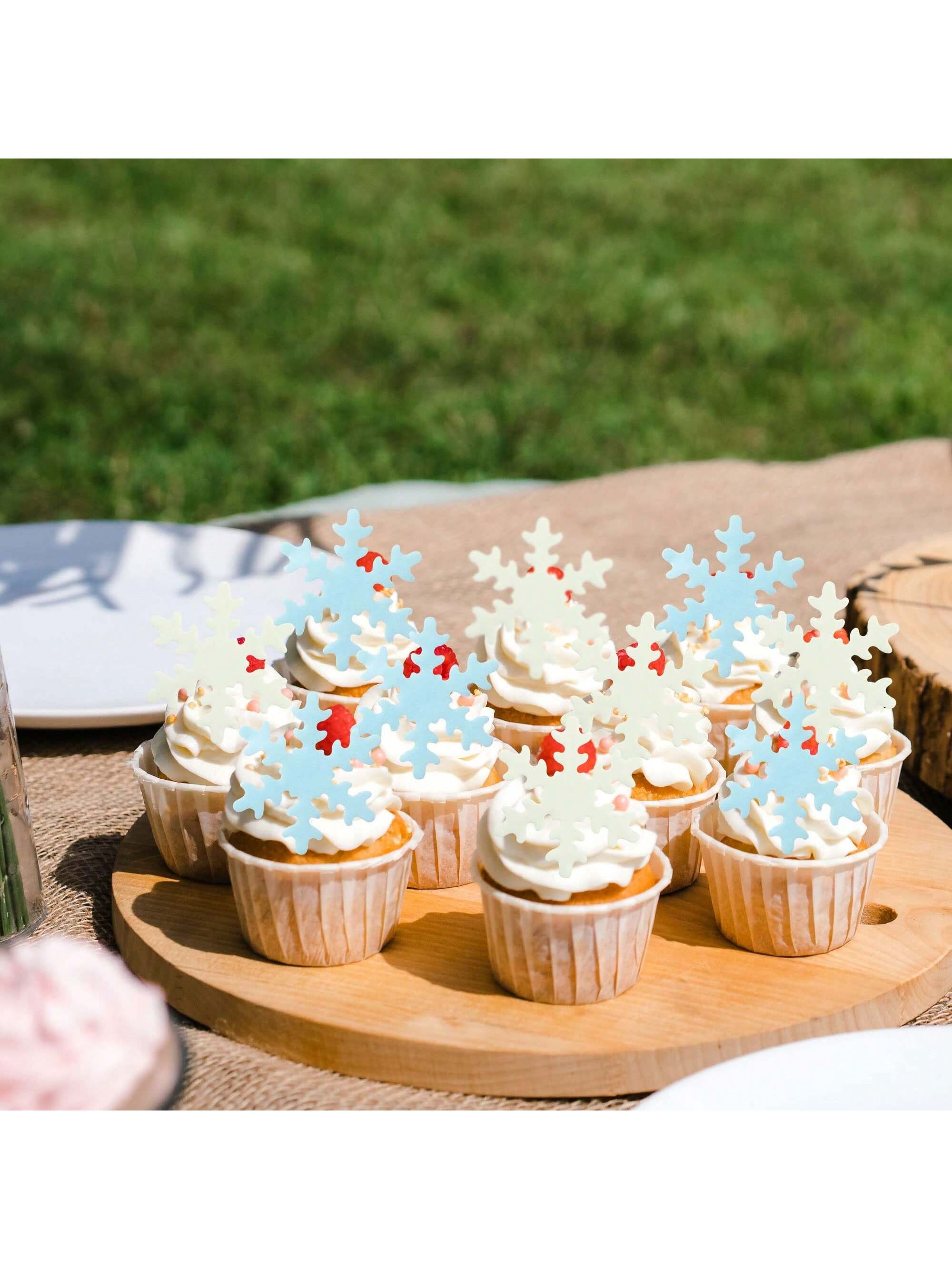 50Pcs Blue White Cupcake Toppe - огляд і ціна Meal Prep Frozen