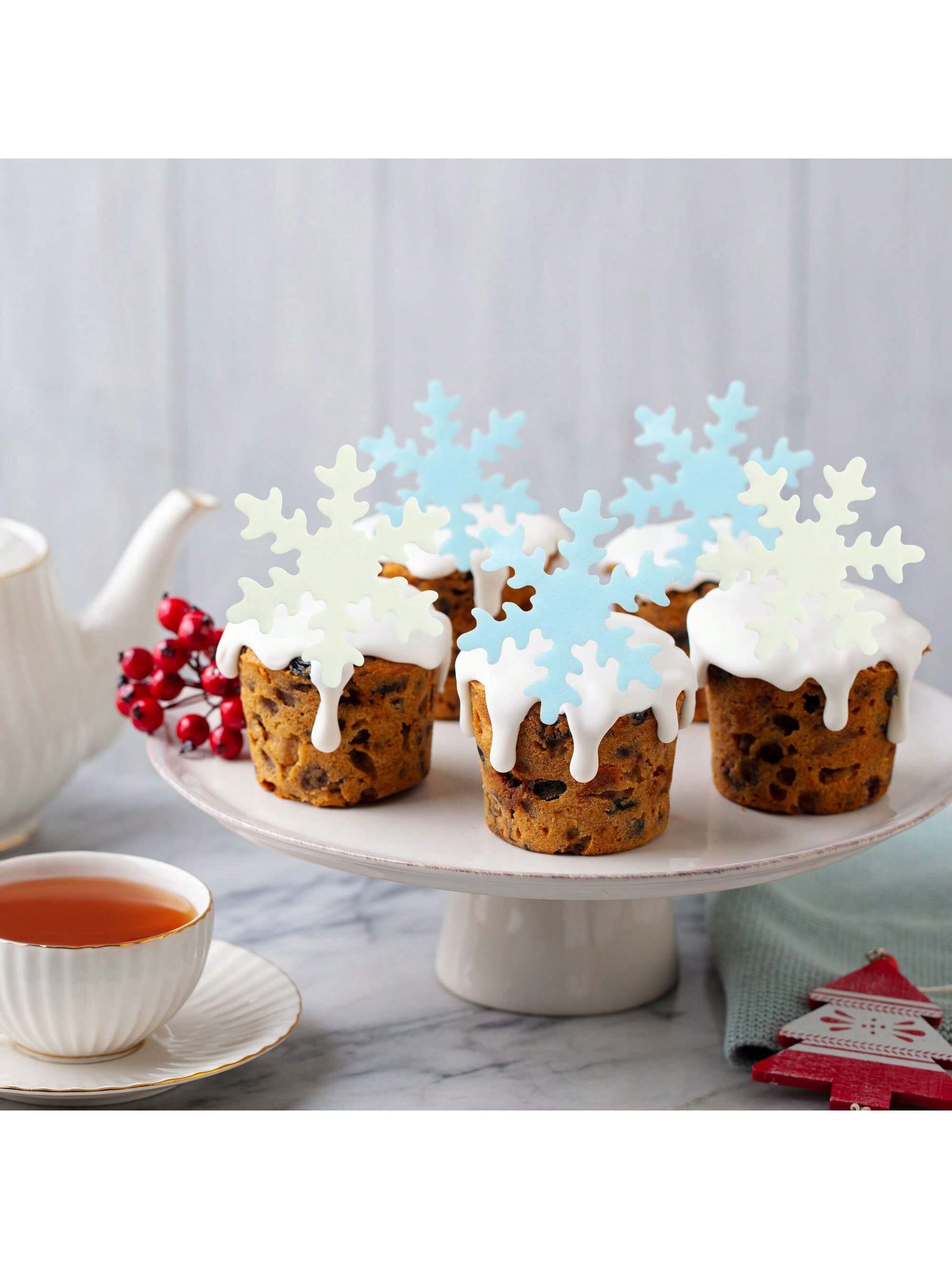 50Pcs Blue White Cupcake Toppe - огляд і ціна Meal Prep Frozen