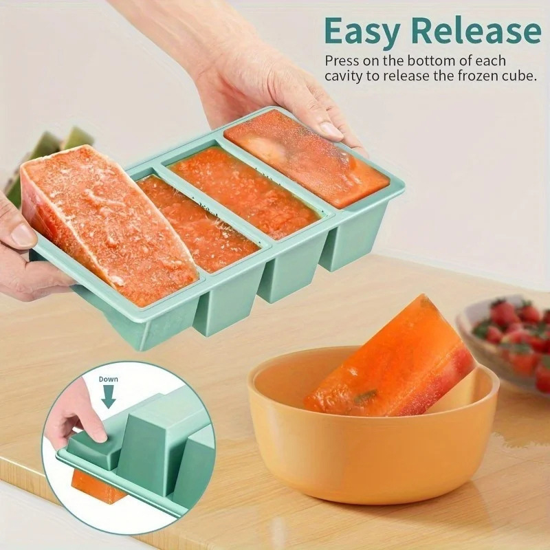 4-grid Large Strip Silicone Ic - огляд і ціна Meal Prep Frozen