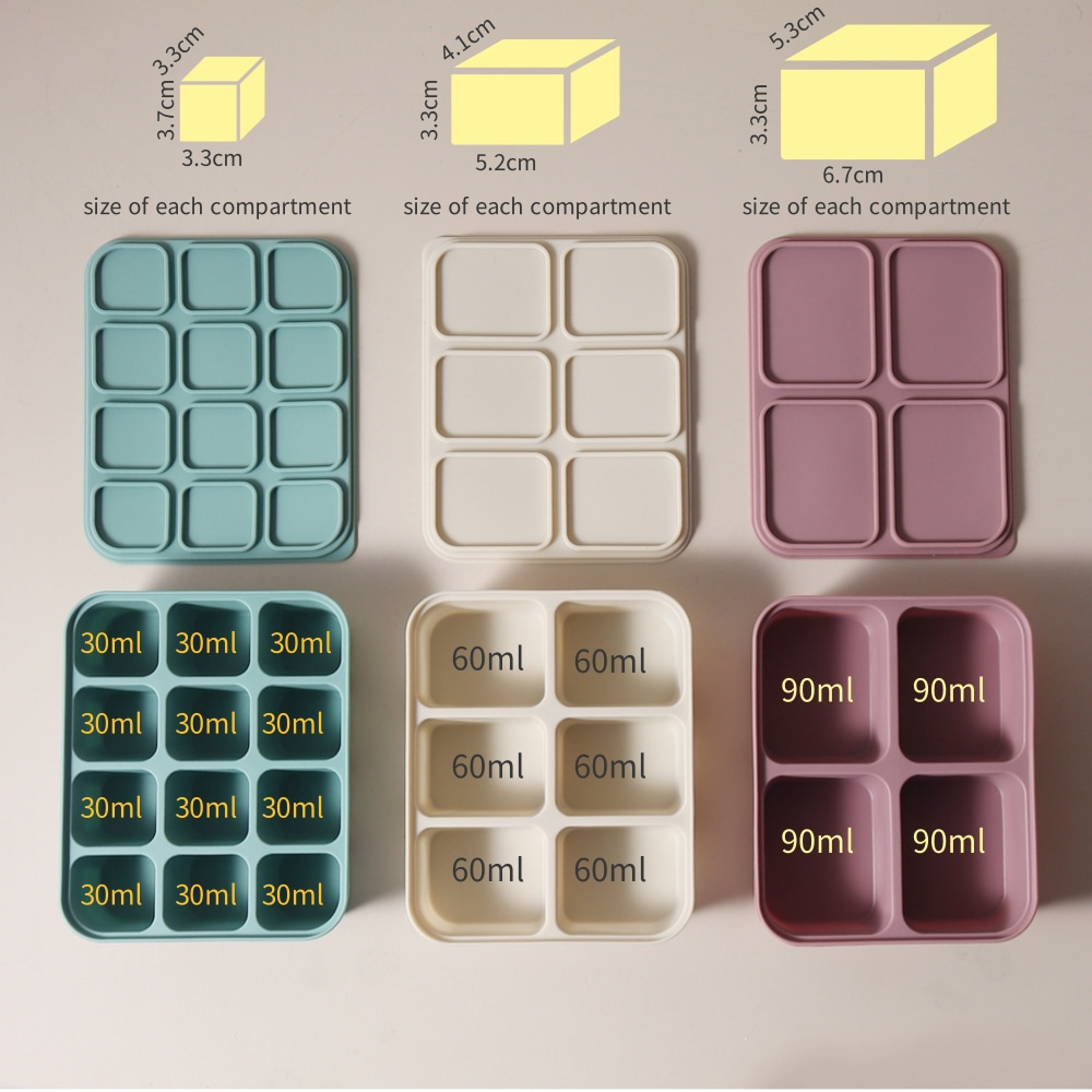 Baby Ice Cube Tray Silicone wi - огляд і ціна Meal Prep Frozen