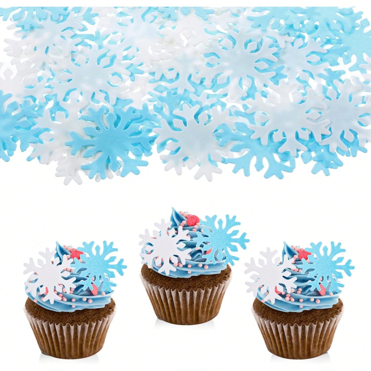 50Pcs Blue White Cupcake Toppe - огляд і ціна Meal Prep Frozen