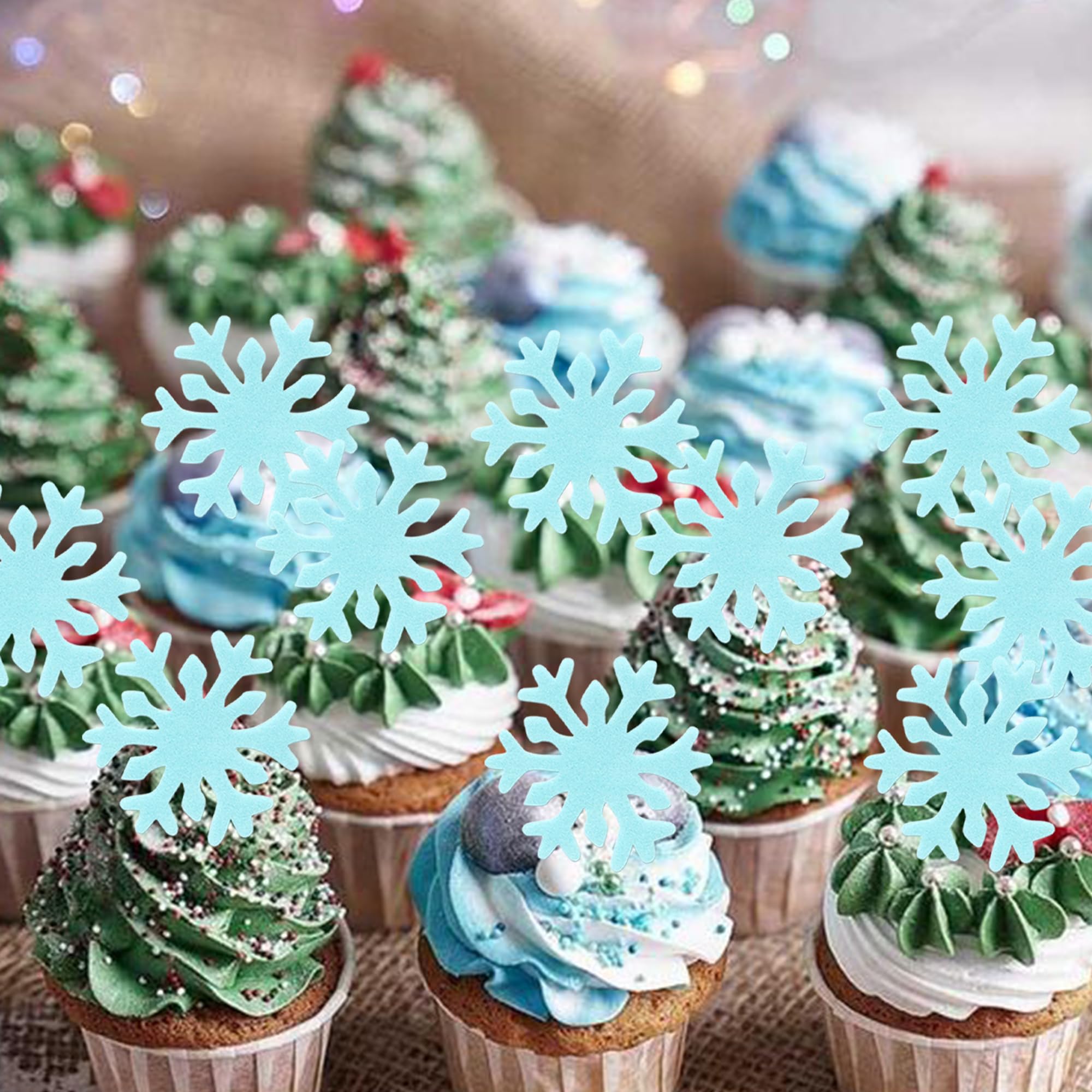 50Pcs Blue White Cupcake Toppe - огляд і ціна Meal Prep Frozen