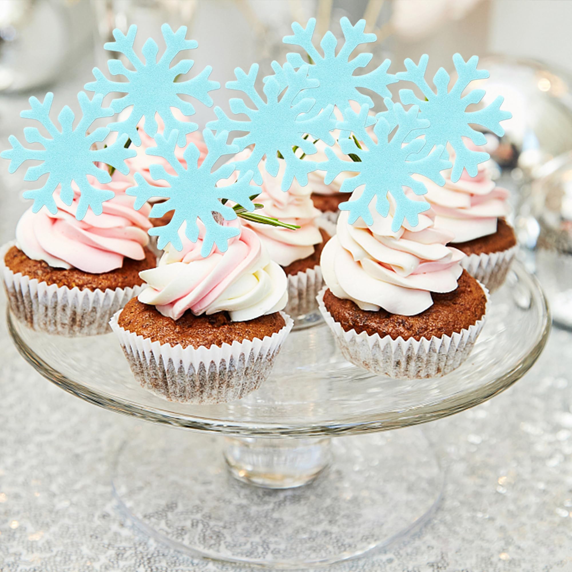 50Pcs Blue White Cupcake Toppe - огляд і ціна Meal Prep Frozen