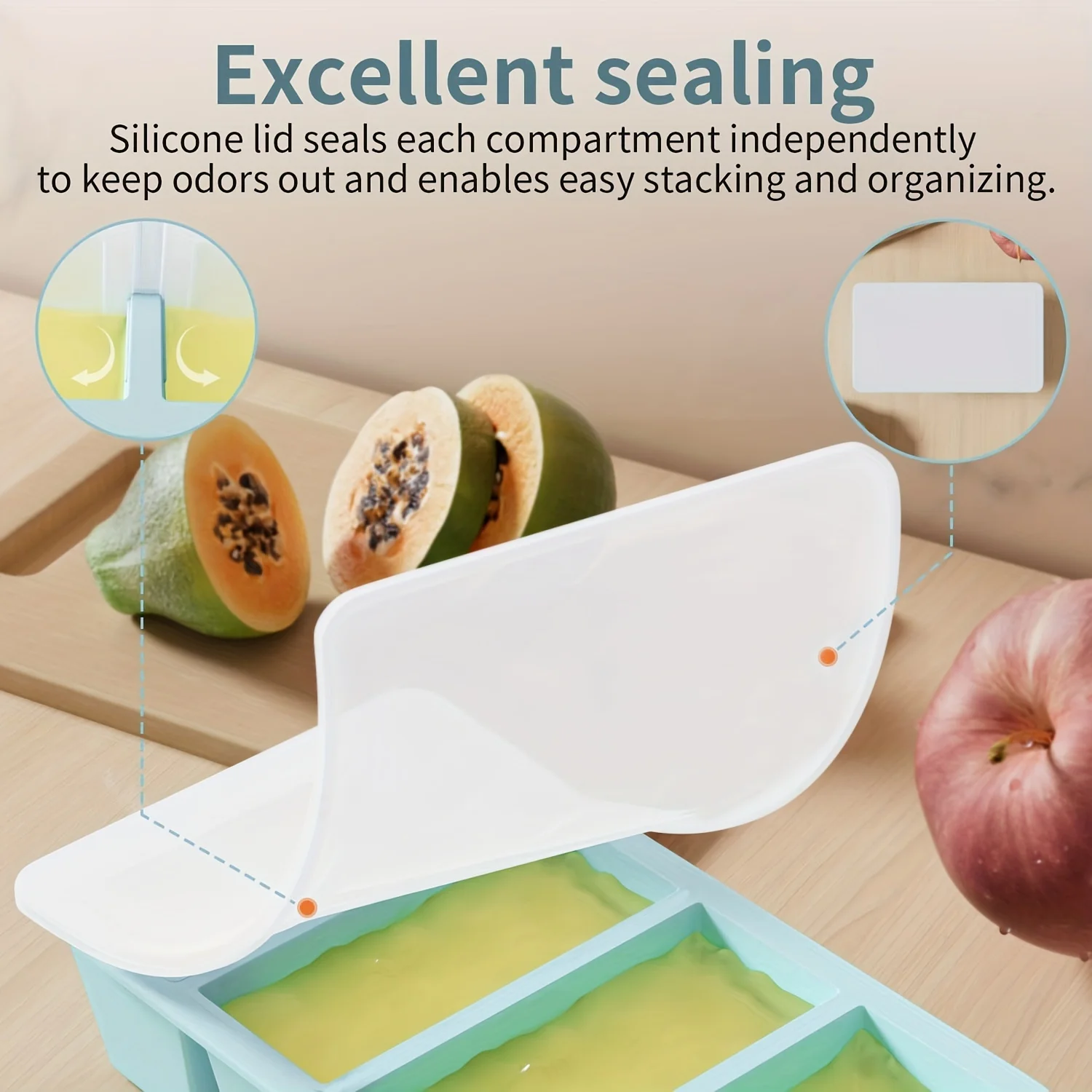 1/4pcs Large Rectangular Ice C - огляд і ціна Meal Prep Frozen